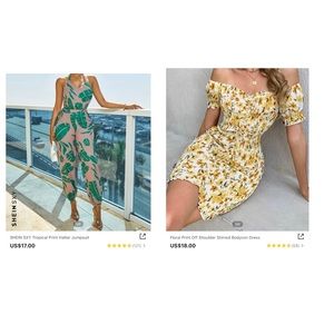 Floral jumpsuit and dress